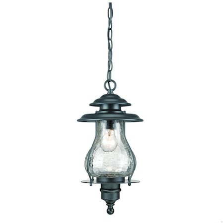 Homeroots 16.5 x 8 x 8 in. Blue Ridge 1-Light Matte Black Hanging Light 398025
